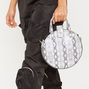 Snakeskin Round Bag